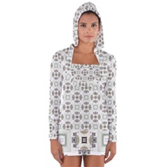 Background Pattern Retro Vintage Long Sleeve Hooded T-shirt