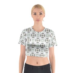 Background Pattern Retro Vintage Cotton Crop Top