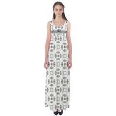 Background Pattern Retro Vintage Empire Waist Maxi Dress