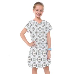 Background Pattern Retro Vintage Kids  Drop Waist Dress