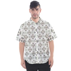 Background Pattern Retro Vintage Men s Short Sleeve Shirt