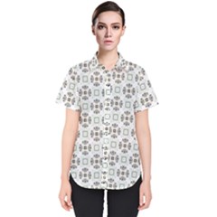 Background Pattern Retro Vintage Women s Short Sleeve Shirt