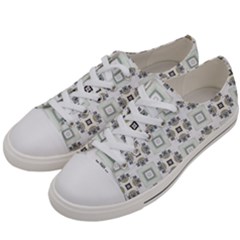 Background Pattern Retro Vintage Men s Low Top Canvas Sneakers