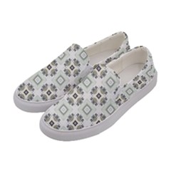 Background Pattern Retro Vintage Women s Canvas Slip Ons