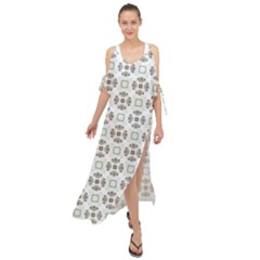 Background Pattern Retro Vintage Maxi Chiffon Cover Up Dress