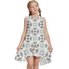 Background Pattern Retro Vintage Kids  Frill Swing Dress