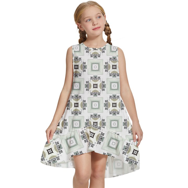 Background Pattern Retro Vintage Kids  Frill Swing Dress