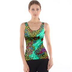 Background Leaves River Nature Women s Basic Tank Top by Maspions