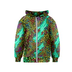 Background Leaves River Nature Kids  Zipper Hoodie