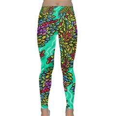 Background Leaves River Nature Classic Yoga Leggings