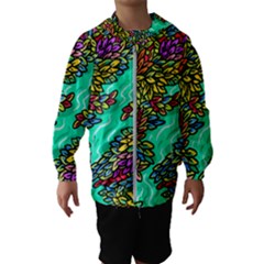 Background Leaves River Nature Kids  Hooded Windbreaker