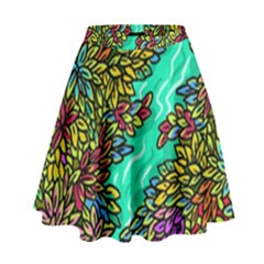 Background Leaves River Nature High Waist Skirt