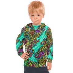 Background Leaves River Nature Kids  Hooded Pullover