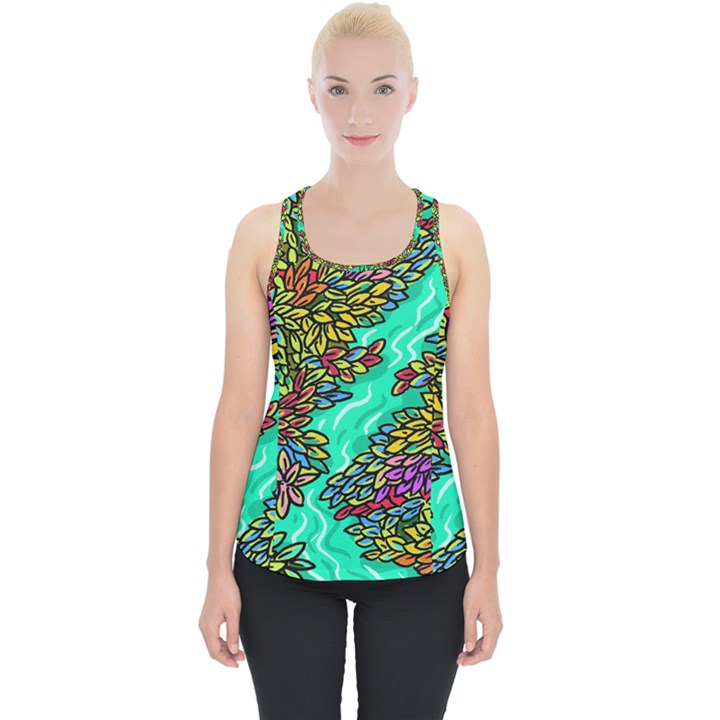 Background Leaves River Nature Piece Up Tank Top