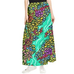 Background Leaves River Nature Maxi Chiffon Skirt