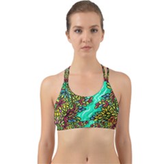 Background Leaves River Nature Back Web Sports Bra