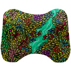 Background Leaves River Nature Head Support Cushion