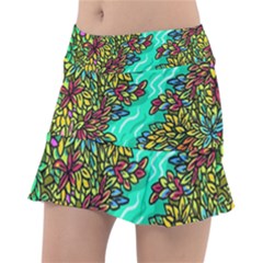 Background Leaves River Nature Classic Tennis Skirt