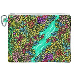 Background Leaves River Nature Canvas Cosmetic Bag (xxl)