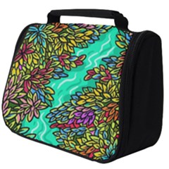 Background Leaves River Nature Full Print Travel Pouch (big) by Maspions