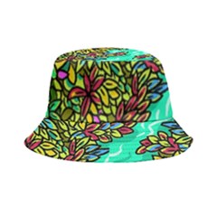 Background Leaves River Nature Bucket Hat by Maspions