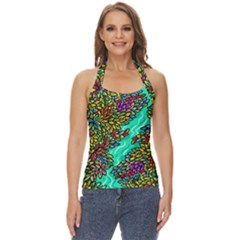 Background Leaves River Nature Basic Halter Top