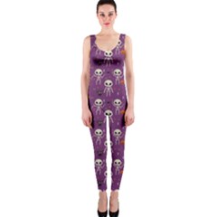 Skull Halloween Pattern One Piece Catsuit