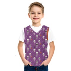 Skull Halloween Pattern Kids  Basketball Tank Top