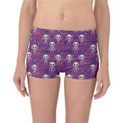 Skull Halloween Pattern Reversible Boyleg Bikini Bottoms