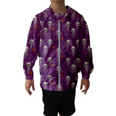 Skull Halloween Pattern Kids  Hooded Windbreaker