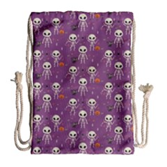 Skull Halloween Pattern Drawstring Bag (large)