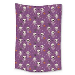 Skull Halloween Pattern Large Tapestry