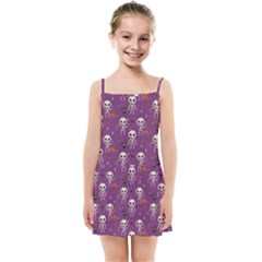 Skull Halloween Pattern Kids  Summer Sun Dress