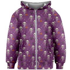 Skull Halloween Pattern Kids  Zipper Hoodie Without Drawstring