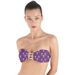 Skull Halloween Pattern Twist Bandeau Bikini Top