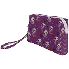 Skull Halloween Pattern Wristlet Pouch Bag (small)