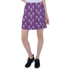 Skull Halloween Pattern Tennis Skirt