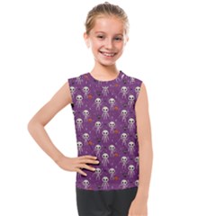 Skull Halloween Pattern Kids  Mesh Tank Top