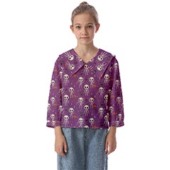 Skull Halloween Pattern Kids  Sailor Shirt