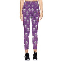 Skull Halloween Pattern Pocket Leggings  by Maspions