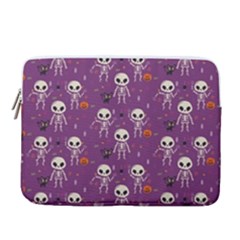 Skull Halloween Pattern 15  Vertical Laptop Sleeve Case With Pocket by Maspions