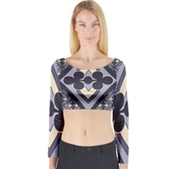 Pattern Design Scrapbooking Long Sleeve Crop Top