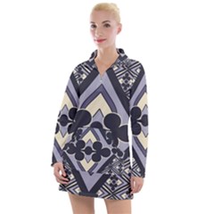 Pattern Design Scrapbooking Women s Long Sleeve Casual Dress