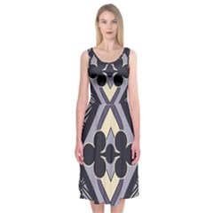 Pattern Design Scrapbooking Midi Sleeveless Dress