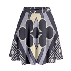 Pattern Design Scrapbooking High Waist Skirt