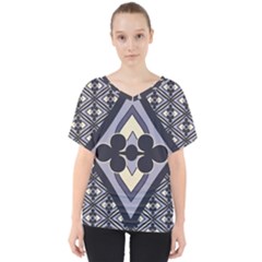 Pattern Design Scrapbooking V-neck Dolman Drape Top