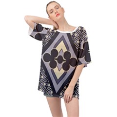 Pattern Design Scrapbooking Oversized Chiffon Top