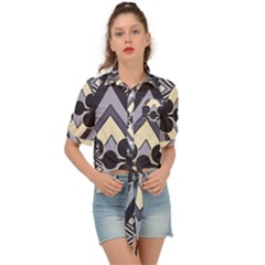 Pattern Design Scrapbooking Tie Front Shirt 