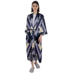 Pattern Design Scrapbooking Maxi Satin Kimono