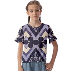 Pattern Design Scrapbooking Kids  Cuff Sleeve Scrunch Bottom T-shirt